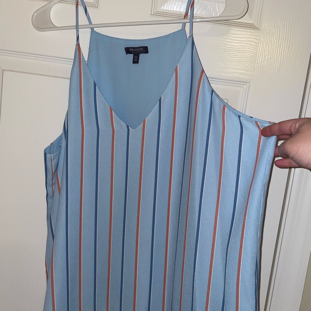 Worn Twice Light Blue Striped Tank